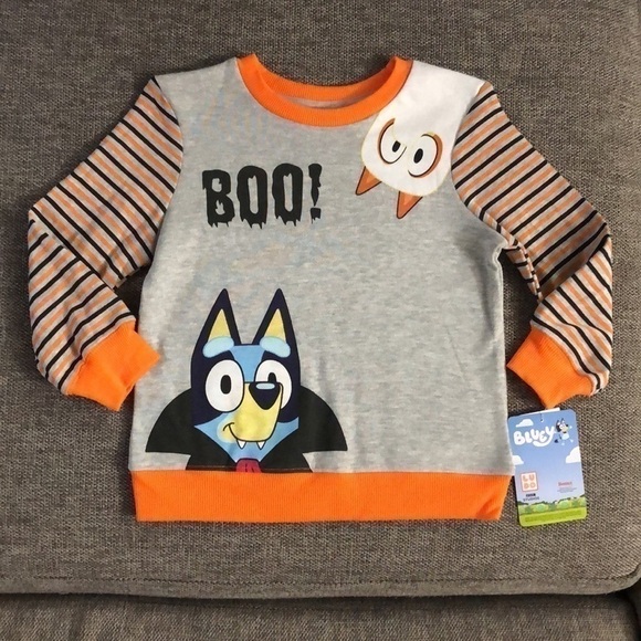 MOOSE Toddler Boys Bluey Bingo Halloween Fleece Sweatshirt and Bottom Set 2T - Picture 6 of 16